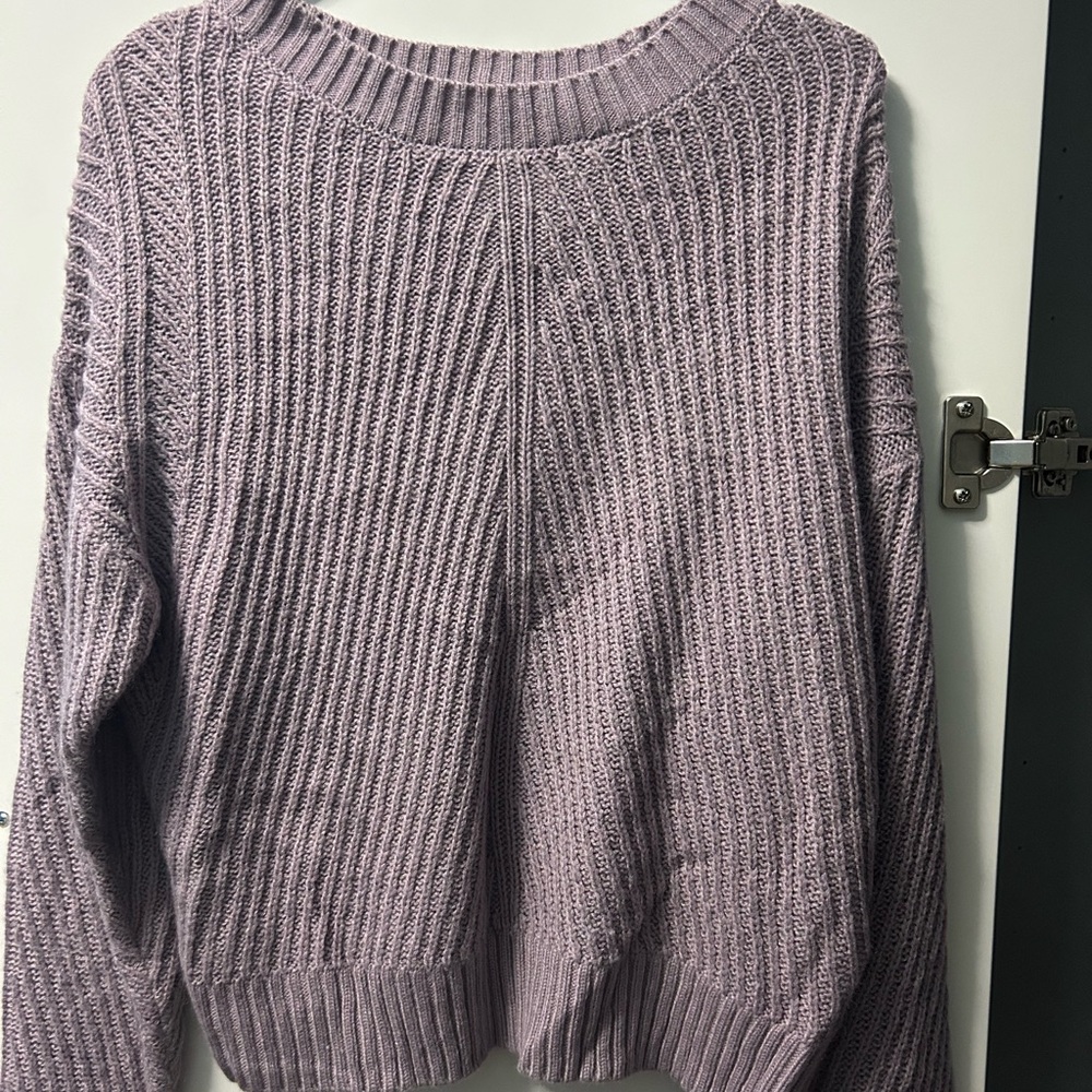 Freshman Lilac Ribbed Crew Neck Sweater